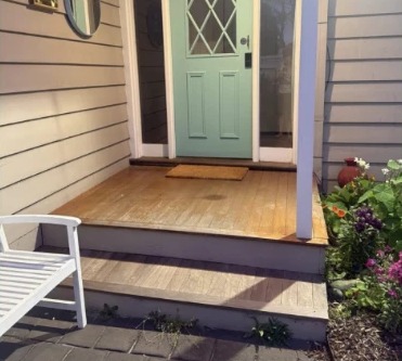 Existing timber front entry deck